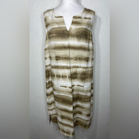 Tommy Bahama Linen Beach Sundress Coastal Resort Tie Dye Sleeveless Vacation Lg - Picture 4 of 12